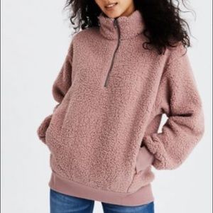 American Eagle quarter zip Sherpa